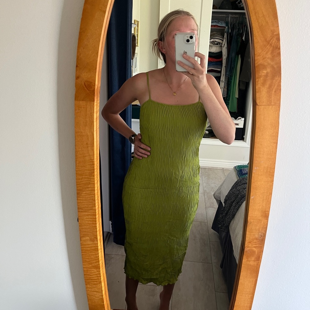 Workshop Republic Clothing Lime Green Midi Dress
